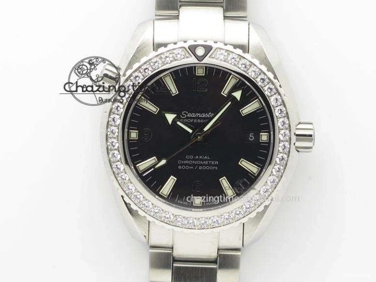 0216 Unisex Seamaster Planet Ocean 600M 43.5mm SS SCF 1:1 Best Edition Black Bezel Black Dial on Black Rubber Strap A8900 Super Clone 7664